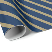 Weihnachts Goldmedaille blaue Blinke Streifen Must Geschenkpapier (Rolleneckpunkt)