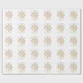Weihnachts-Goldschneeflocke Personalisierter Name Geschenkpapier (Flach)