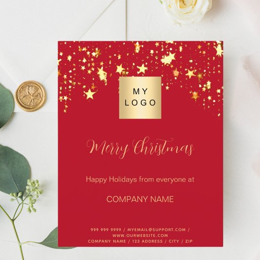 Weihnachts-Goldstars Business QR Facebook Flyer