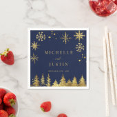 Weihnachts-Goldwald-Pinienbäume Hochzeit Serviette (Beispiel)