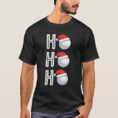 Weihnachts Golf Ball Ho Ho Ho Matching Weihnachten T-Shirt (Vorderseite)