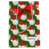 Weihnachts-Golf-Ball-Muster Mittlere Geschenktüte (Vorderseite)