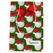 Weihnachts-Golf-Ball-Muster Mittlere Geschenktüte (Rückseite)