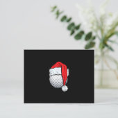 Weihnachts Golf Ball Santa T Hat Funny Sport Xmas Postkarte (Stehend Vorderseite)