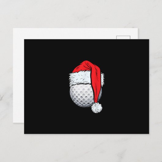 Weihnachts Golf Ball Santa T Hat Funny Sport Xmas Postkarte (Vorne/Hinten)