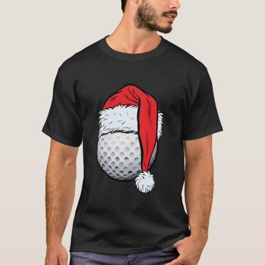 Weihnachts Golf Ball Weihnachtsmannmütze Funny Spo T-Shirt (Vorderseite)
