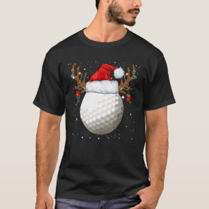 Weihnachts-Golf-Ball Weihnachtsmannmütze Rentier W T-Shirt