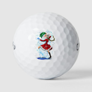 Weihnachts-Golf-Balls-Geschenk Snowman und Girl-Da Golfball