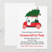 Weihnachts Golf Cart Parade Einladung (Vorne/Hinten)