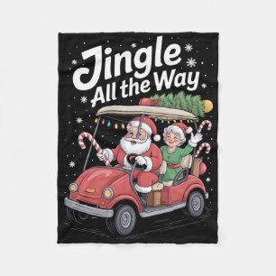 Weihnachts Golf Cart Parade Santa und Mrs. St Nick Fleecedecke