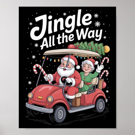 Weihnachts Golf Cart Parade Santa und Mrs. St Nick Poster (Vorne)