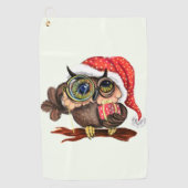 Weihnachts-Golf-Handtuch Baby-Schüssel in Hut und Golfhandtuch (Vorderseite)