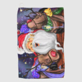 Weihnachts-Golf-Handtuch Weihnachten und Rentiersp Golfhandtuch (Vorderseite)