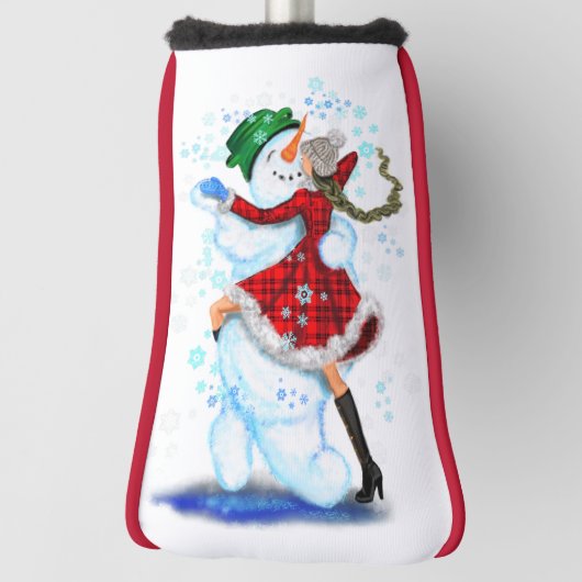 Weihnachts Golf Head Cover Snowman und Girl Dance Headcover (Rotieren 90)
