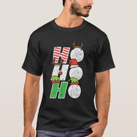 Weihnachts Golf Ho Ho Ho Funny Xmas Golfsport T-Shirt (Vorderseite)