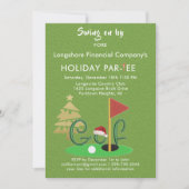 Weihnachts-Golf-Thema Party Par-T-Shirt Einladung (Vorderseite)