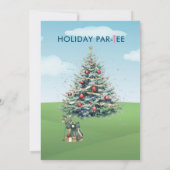 Weihnachts-Golf-Thema Party Par-T-Shirt Einladung (Rückseite)