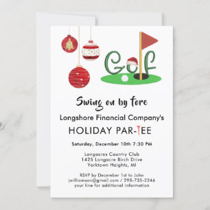 Weihnachts-Golf-Thema Party Par-T-Shirt Einladung