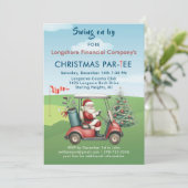 Weihnachts-Golf-Thema Party Par-T-Shirt Einladung (Stehend Vorderseite)