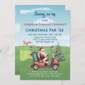 Weihnachts-Golf-Thema Party Par-T-Shirt Einladung (Vorne/Hinten)
