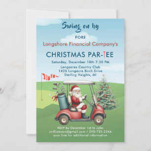 Weihnachts-Golf-Thema Party Par-T-Shirt Einladung