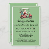 Weihnachts-Golf-Thema Party Par-T-Shirt Einladung (Vorne/Hinten)