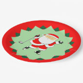 Weihnachts-Golfparty Pappteller (Schrägansicht)