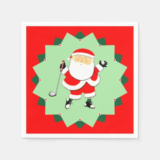 Weihnachts-Golfparty Serviette (Vorderseite)