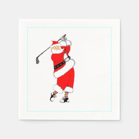 Weihnachts-Golfparty Serviette (Vorderseite)