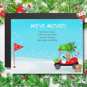 Weihnachts-Golfwagen mit Umzugskartons Golf Magnetkarte