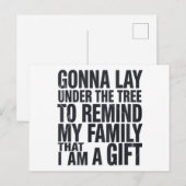Weihnachts-Gonna lief unter der Familie Tree Xmas Feiertagspostkarte (Vorne/Hinten)