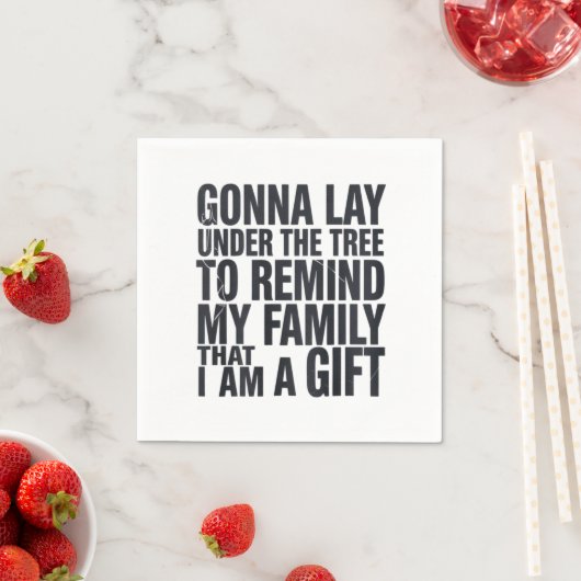 Weihnachts-Gonna lief unter der Familie Tree Xmas Serviette (Beispiel)