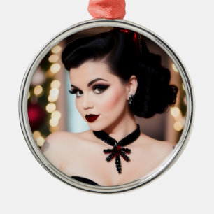 Weihnachts-Goth-Girl-Xmas-Feiertags-Ornament Ornament Aus Metall