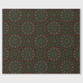 Weihnachts-Gothic-Blätter Mandala Geschenkpapier (Flach)