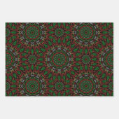 Weihnachts-Gothic-Blätter Mandala Geschenkpapier Set (Vorderseite 2)