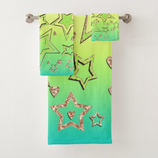 Weihnachts-Gradienten-Glitzer glänzen Konfetti-Ste Badhandtuch Set (Insitu)