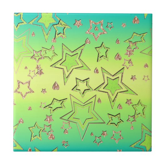 Weihnachts-Gradienten-Glitzer glänzen Konfetti-Ste Fliese (Vorderseite)