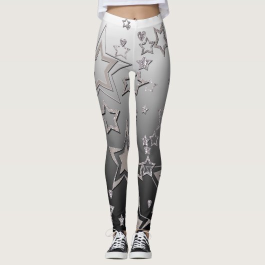 Weihnachts-Gradienten-Glitzer glänzen Konfetti-Ste Leggings (Vorderseite)