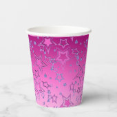 Weihnachts-Gradienten-Glitzer glänzen Konfetti-Ste Pappbecher (Rückseite)