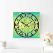 Weihnachts-Gradienten-Glitzer glänzen Konfetti-Ste Quadratische Wanduhr (Zuhause)