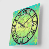 Weihnachts-Gradienten-Glitzer glänzen Konfetti-Ste Quadratische Wanduhr (Winkel)