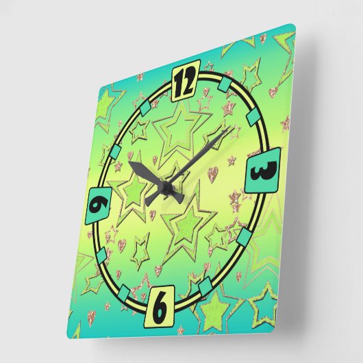 Weihnachts-Gradienten-Glitzer glänzen Konfetti-Ste Quadratische Wanduhr (Winkel)