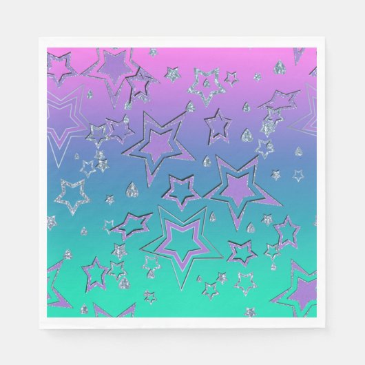 Weihnachts-Gradienten-Glitzer glänzen Konfetti-Ste Serviette (Vorderseite)