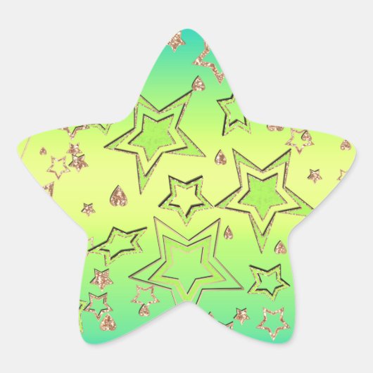 Weihnachts-Gradienten-Glitzer glänzen Konfetti-Ste Stern-Aufkleber (Vorderseite)