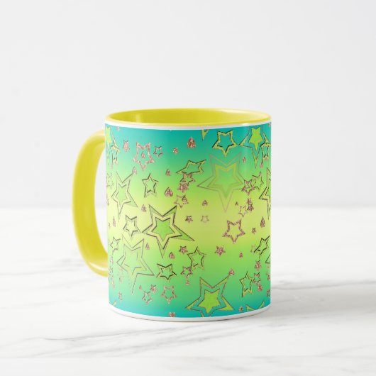 Weihnachts-Gradienten-Glitzer glänzen Konfetti-Ste Tasse (Vorderseite Links)