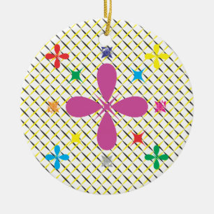 Weihnachts Grafik Dekoration, Happy Holidays! Keramikornament