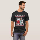 Weihnachts Grafik Santa Jesus Jingle Bros Wine Lov T-Shirt (Vorne ganz)