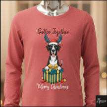 Weihnachts-Grafika mit Great Dane-Rentier-Geschenk