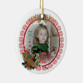 Weihnachts-Grandkindportrait im Kranz Keramikornament (Rechts)