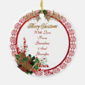 Weihnachts-Grandkindportrait im Kranz Keramikornament (Hinten)